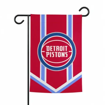 Detroit Pistons Garden Flag Custom Chevron Stripes Red Best Selling
