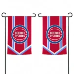 Detroit Pistons Garden Flag Custom Chevron Stripes Red Best Selling