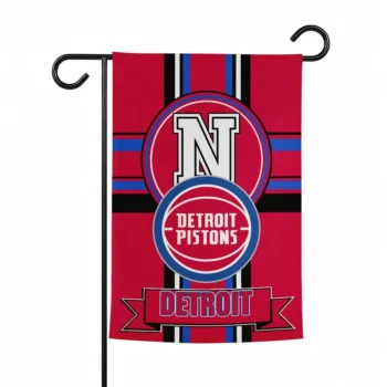 Detroit Pistons Garden Flag Custom Circle Medallion Red Best Selling