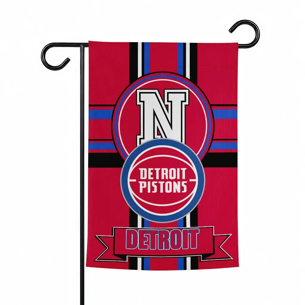 Detroit Pistons Garden Flag Custom Circle Medallion Red Best Selling Detroit Pistons Garden Flag Custom Circle Medallion Red Best Selling