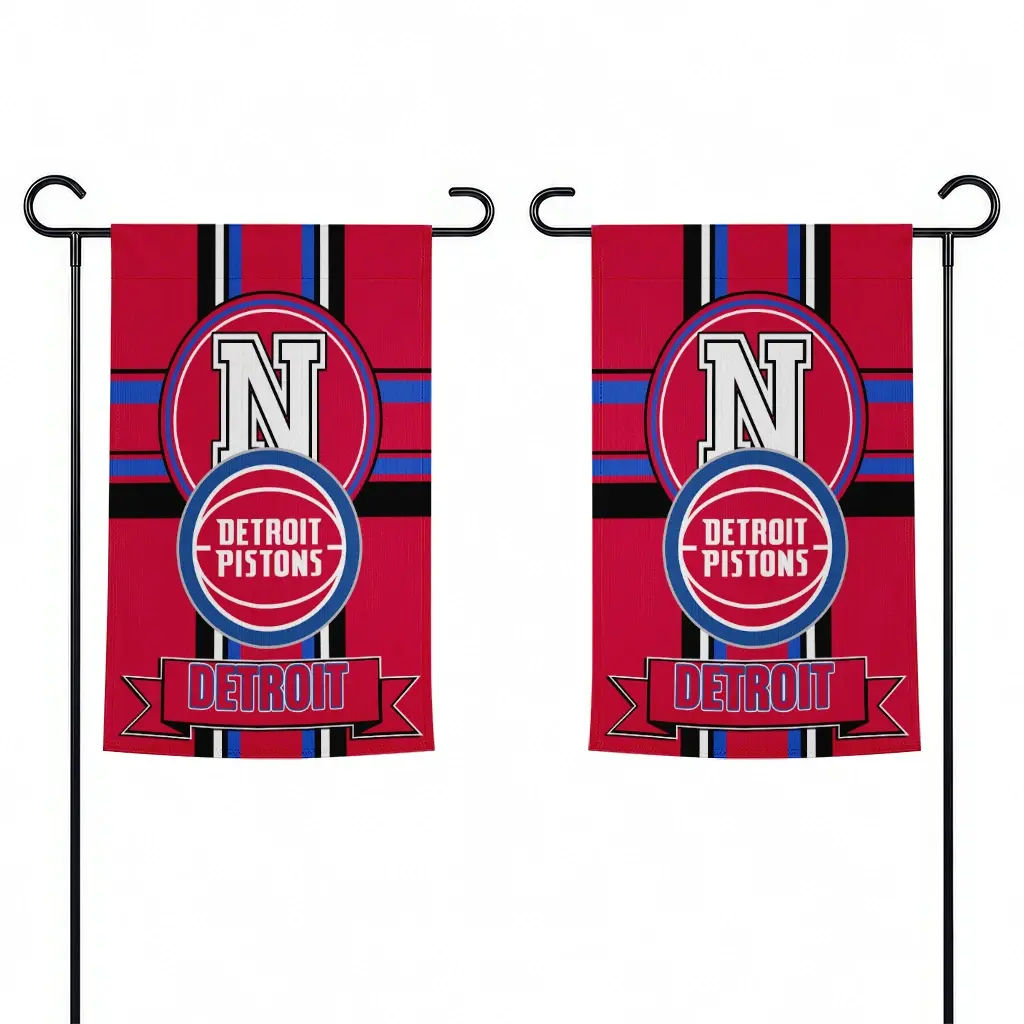 Detroit Pistons Garden Flag Custom Circle Medallion Red Fashion Forward Detroit Pistons Garden Flag Custom Circle Medallion Red Fashion Forward
