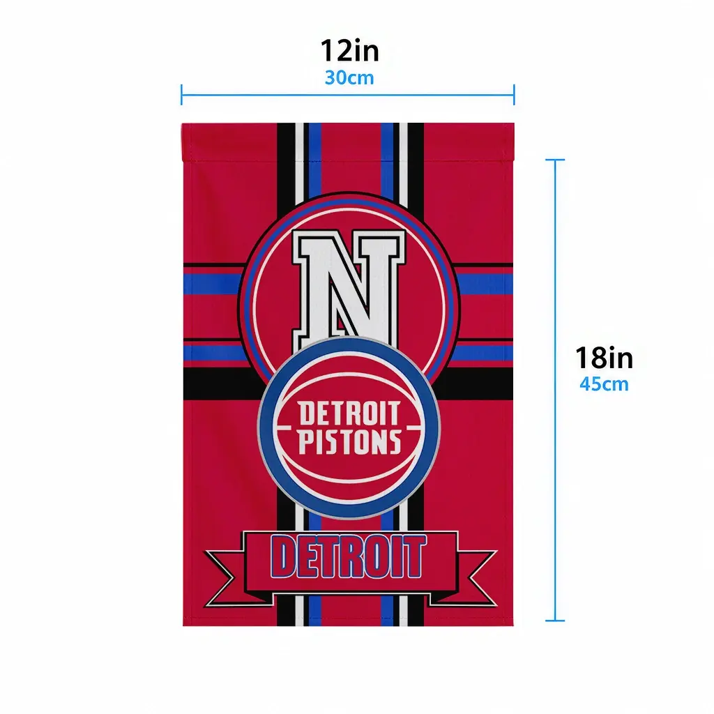 Detroit Pistons Garden Flag Custom Circle Medallion Red High Quality Detroit Pistons Garden Flag Custom Circle Medallion Red High Quality