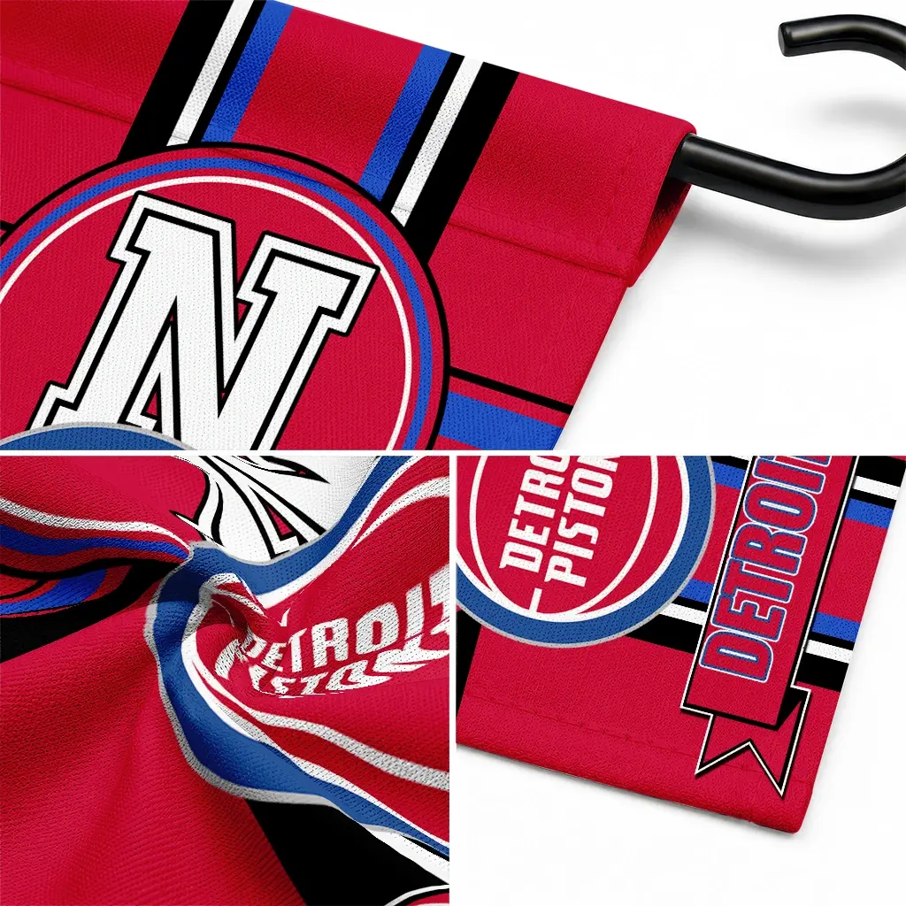 Detroit Pistons Garden Flag Custom Circle Medallion Red Latest Model Detroit Pistons Garden Flag Custom Circle Medallion Red Latest Model