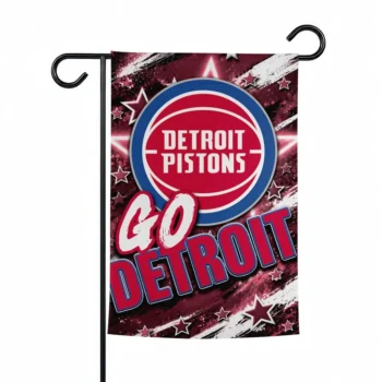 Detroit Pistons Garden Flag Customized Glowing Star Red Best Selling