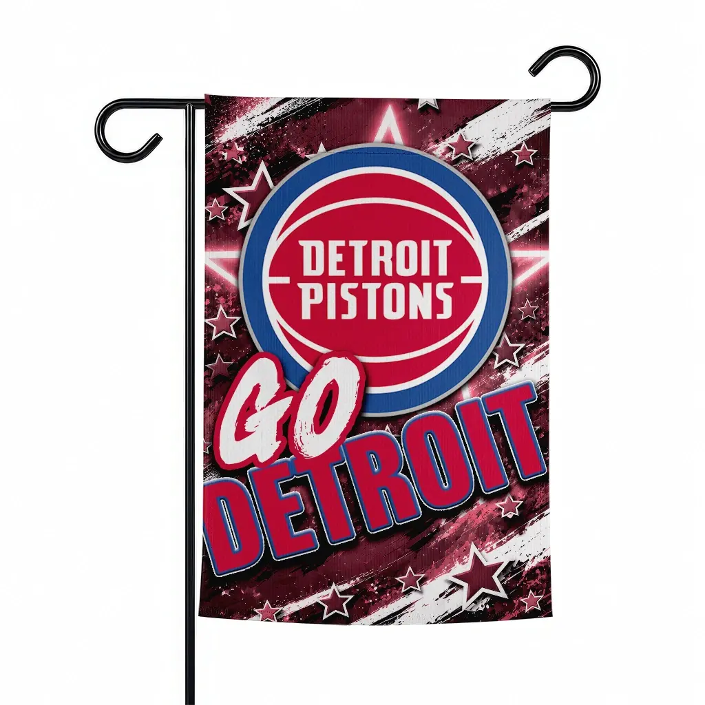 Detroit Pistons Garden Flag Customized Glowing Star Red Best Selling Detroit Pistons Garden Flag Customized Glowing Star Red Best Selling
