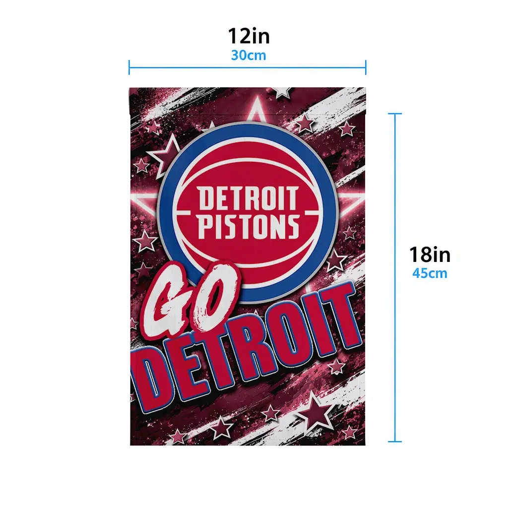 Detroit Pistons Garden Flag Customized Glowing Star Red High Quality Detroit Pistons Garden Flag Customized Glowing Star Red High Quality