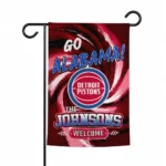 Detroit Pistons Garden Flag Customized Swirl Vortex Red Best Selling
