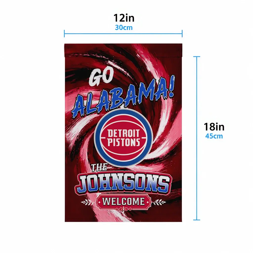 Detroit Pistons Garden Flag Customized Swirl Vortex Red High Quality Detroit Pistons Garden Flag Customized Swirl Vortex Red High Quality