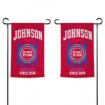 Detroit Pistons Garden Flag Personalized Distressed Stripes Red Best Selling