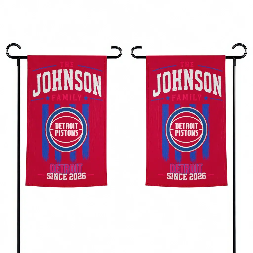 Detroit Pistons Garden Flag Personalized Distressed Stripes Red Fashion Forward Detroit Pistons Garden Flag Personalized Distressed Stripes Red Fashion Forward