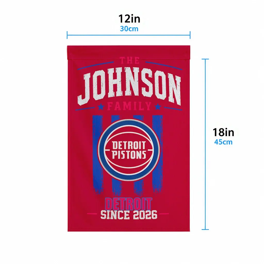 Detroit Pistons Garden Flag Personalized Distressed Stripes Red High Quality Detroit Pistons Garden Flag Personalized Distressed Stripes Red High Quality