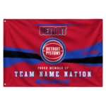Detroit Pistons House Flag Custom Brushed Streaks Red Best Selling