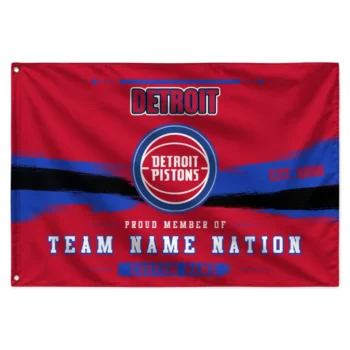 Detroit Pistons House Flag Custom Brushed Streaks Red Best Selling