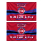 Detroit Pistons House Flag Custom Brushed Streaks Red Best Selling