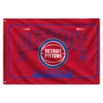 Detroit Pistons House Flag Custom Ornate Border Red Best Selling