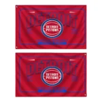 Detroit Pistons House Flag Custom Ornate Border Red Best Selling