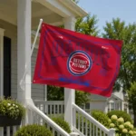Detroit Pistons House Flag Custom Ornate Border Red Best Selling