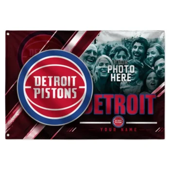 Detroit Pistons House Flag Customized Diagonal Stripes Red Best Selling