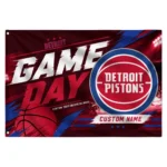 Detroit Pistons House Flag Customized Energy Brushstrokes Red Best Selling