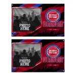 Detroit Pistons House Flag Personalized Framed Photo Red Black Best Selling