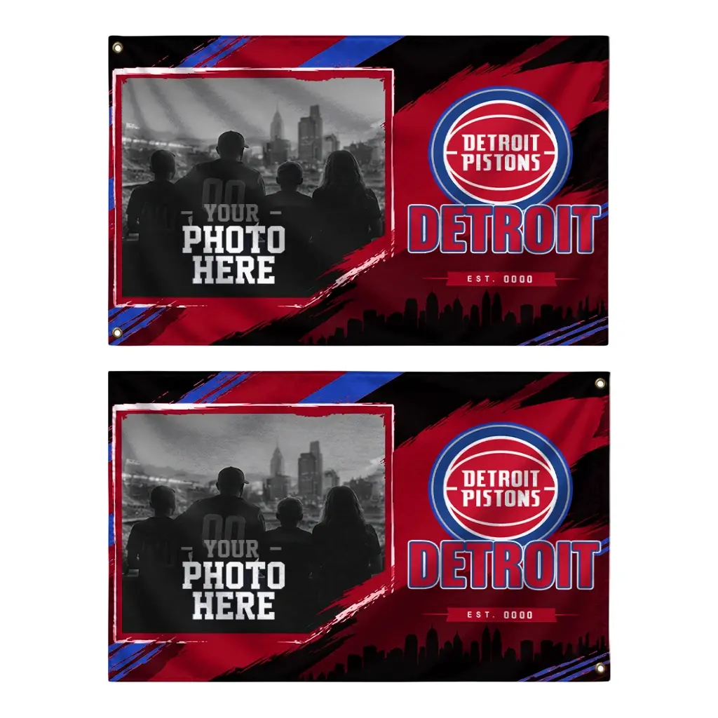 Detroit Pistons House Flag Personalized Framed Photo Red Black Fashion Forward Detroit Pistons House Flag Personalized Framed Photo Red Black Fashion Forward