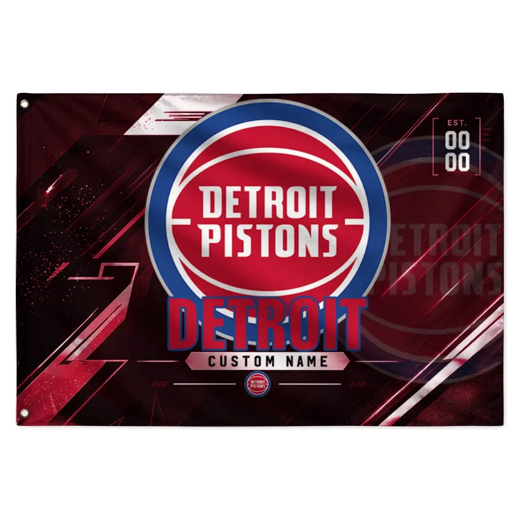 Detroit Pistons House Flag Personalized Speed Slashes Red Best Selling Detroit Pistons House Flag Personalized Speed Slashes Red Best Selling