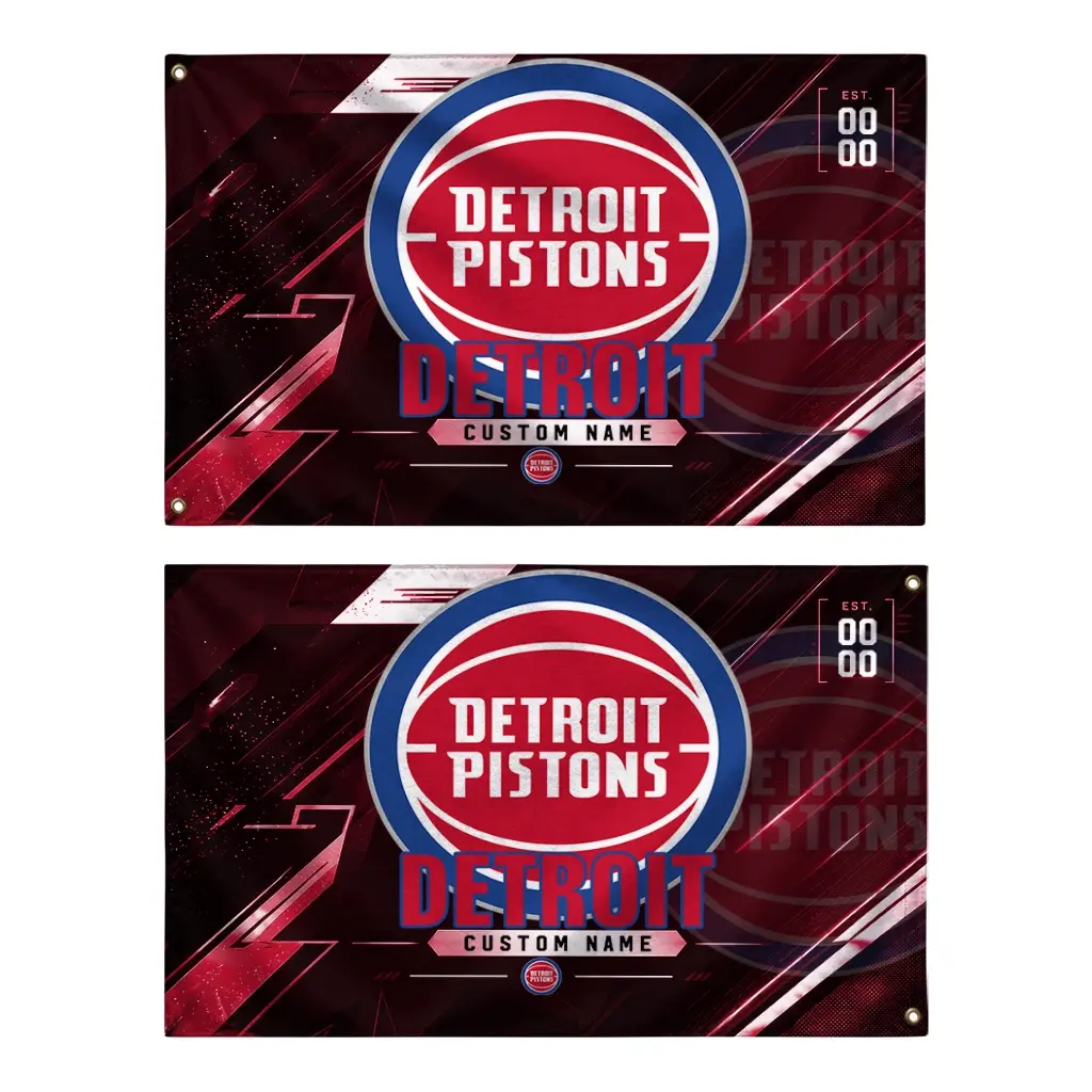 Detroit Pistons House Flag Personalized Speed Slashes Red Fashion Forward Detroit Pistons House Flag Personalized Speed Slashes Red Fashion Forward