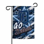 Detroit Tigers Garden Flag Custom Glowing Star Navy Best Selling