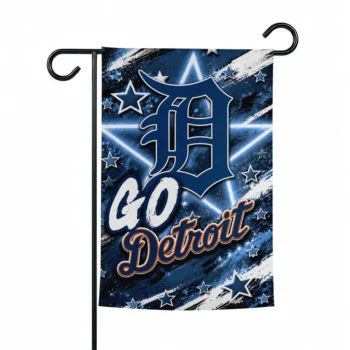 Detroit Tigers Garden Flag Custom Glowing Star Navy Best Selling