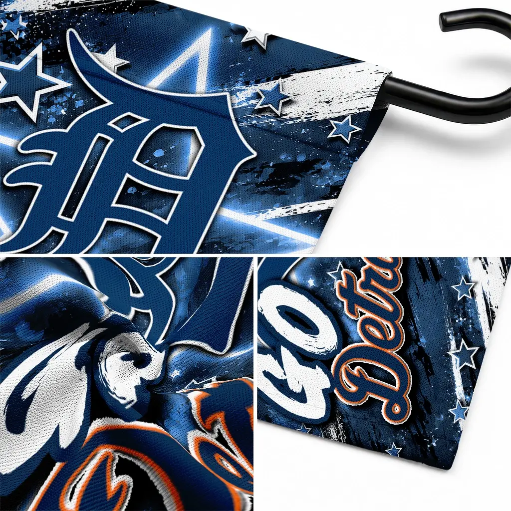 Detroit Tigers Garden Flag Custom Glowing Star Navy Latest Model Detroit Tigers Garden Flag Custom Glowing Star Navy Latest Model