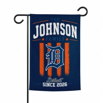 Detroit Tigers Garden Flag Customized Distressed Stripes Navy Best Selling