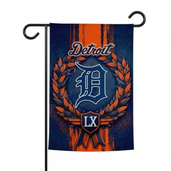 Detroit Tigers Garden Flag Customized Laurel Wreath Navy Best Selling