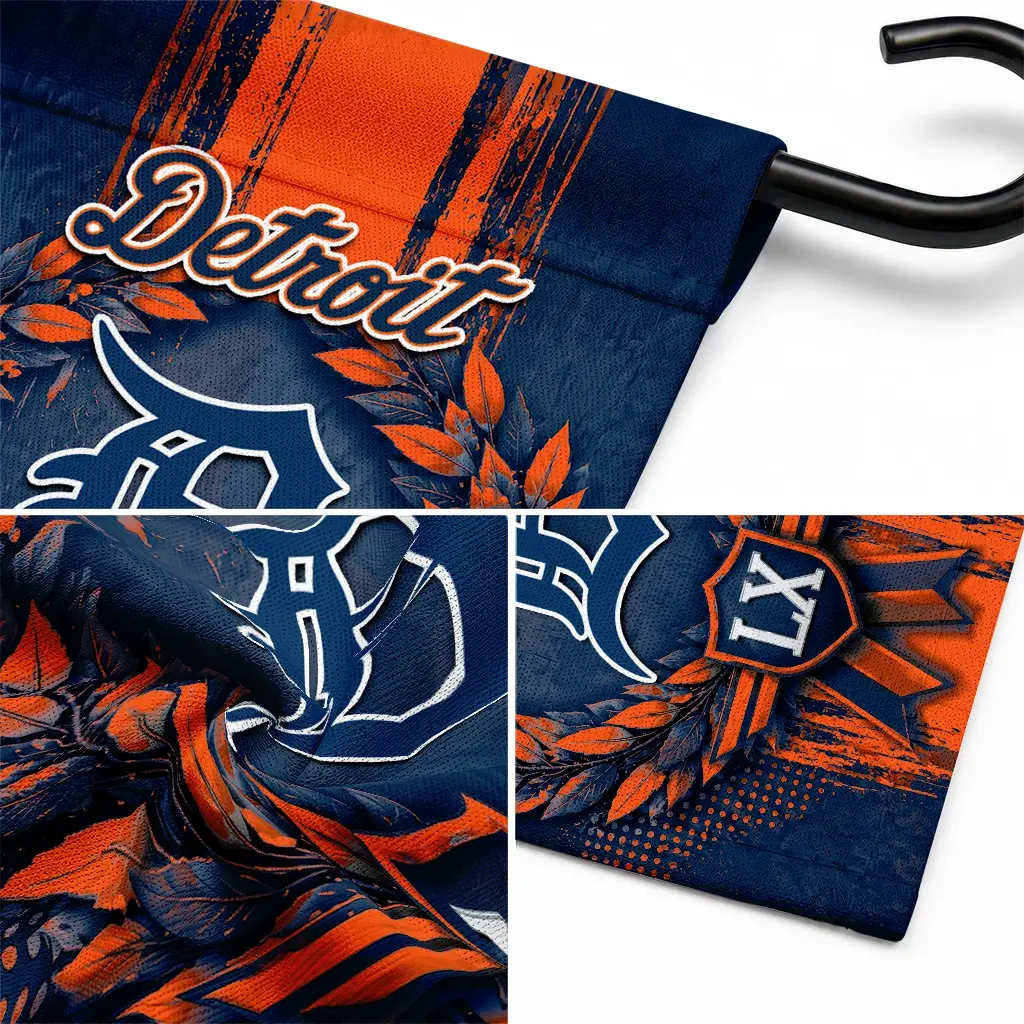 Detroit Tigers Garden Flag Customized Laurel Wreath Navy Latest Model Detroit Tigers Garden Flag Customized Laurel Wreath Navy Latest Model