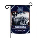Detroit Tigers Garden Flag - Customized Photo Frame Navy