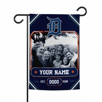Detroit Tigers Garden Flag - Customized Photo Frame Navy