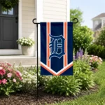 Detroit Tigers Garden Flag Personalized Chevron Stripes Navy Best Selling