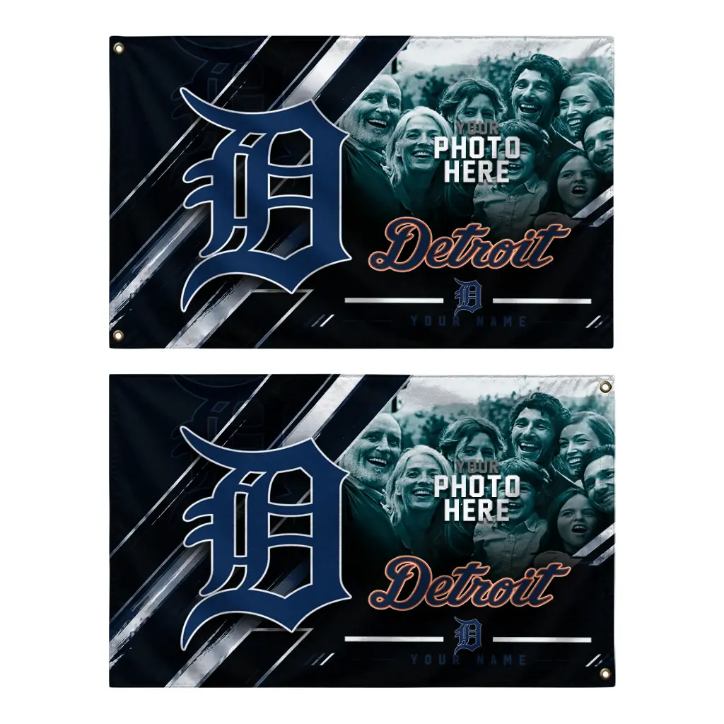 Detroit Tigers House Flag Custom Diagonal Stripes Navy Fashion Forward Detroit Tigers House Flag Custom Diagonal Stripes Navy Fashion Forward