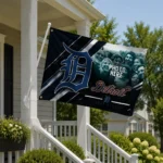 Detroit Tigers House Flag Custom Diagonal Stripes Navy Best Selling