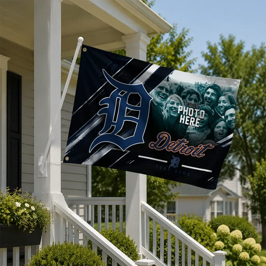 Detroit Tigers House Flag Custom Diagonal Stripes Navy New Arrival Detroit Tigers House Flag Custom Diagonal Stripes Navy New Arrival