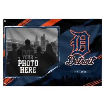 Detroit Tigers House Flag Customized Framed Photo Navy Black Best Selling