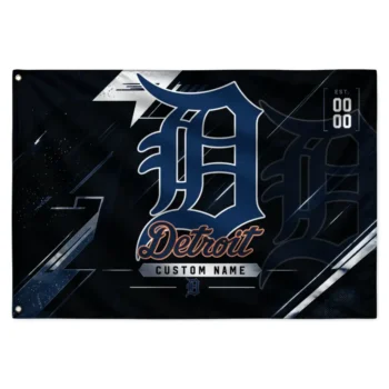Detroit Tigers House Flag Customized Speed Slashes Navy Best Selling