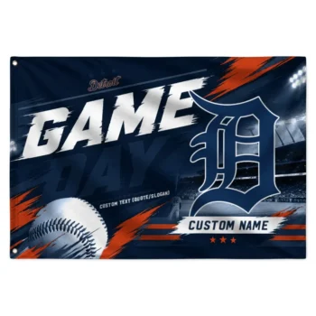 Detroit Tigers House Flag Personalized Tech Panels Navy Best Selling