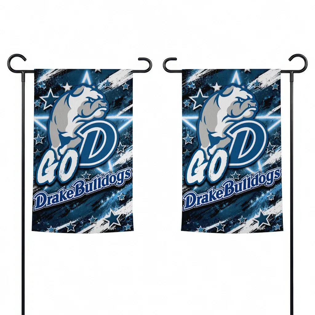Drake Bulldogs Garden Flag Custom Glowing Star Blue Fashion Forward Drake Bulldogs Garden Flag Custom Glowing Star Blue Fashion Forward