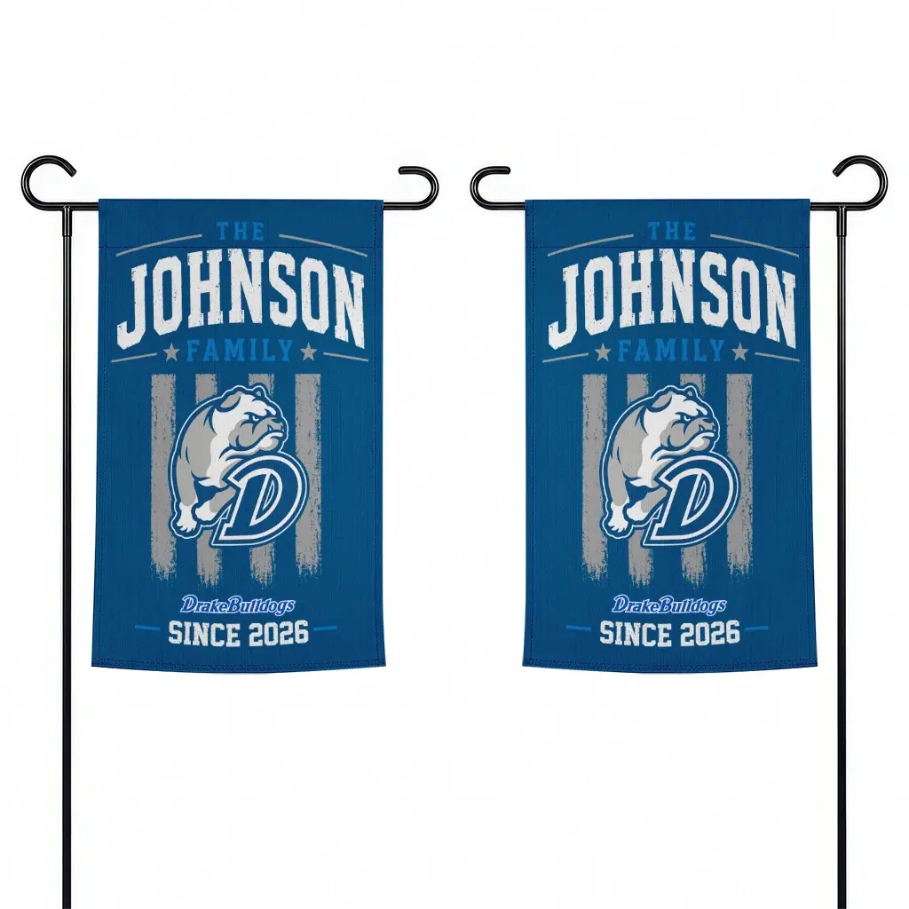Drake Bulldogs Garden Flag Customized Distressed Stripes Blue Fashion Forward Drake Bulldogs Garden Flag Customized Distressed Stripes Blue Fashion Forward