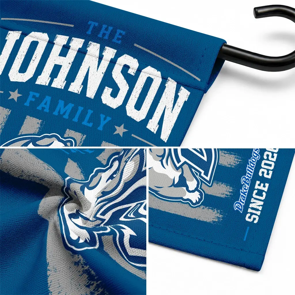 Drake Bulldogs Garden Flag Customized Distressed Stripes Blue Latest Model Drake Bulldogs Garden Flag Customized Distressed Stripes Blue Latest Model