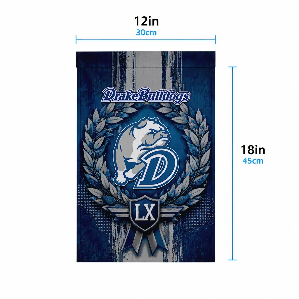 Drake Bulldogs Garden Flag Customized Laurel Wreath Blue High Quality Drake Bulldogs Garden Flag Customized Laurel Wreath Blue High Quality