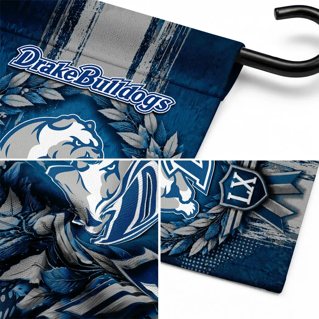 Drake Bulldogs Garden Flag Customized Laurel Wreath Blue Latest Model Drake Bulldogs Garden Flag Customized Laurel Wreath Blue Latest Model