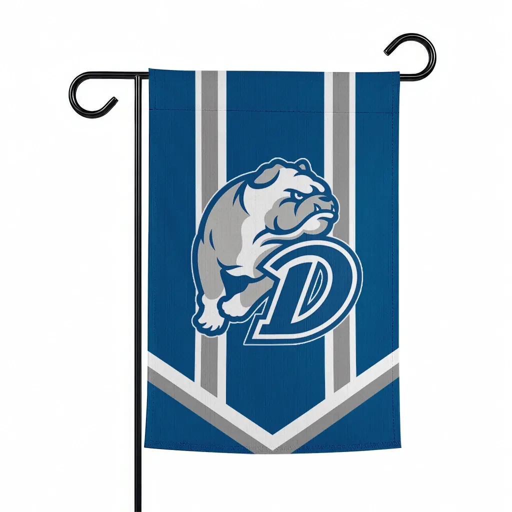 Drake Bulldogs Garden Flag Personalized Chevron Stripes Blue Best Selling Drake Bulldogs Garden Flag Personalized Chevron Stripes Blue Best Selling