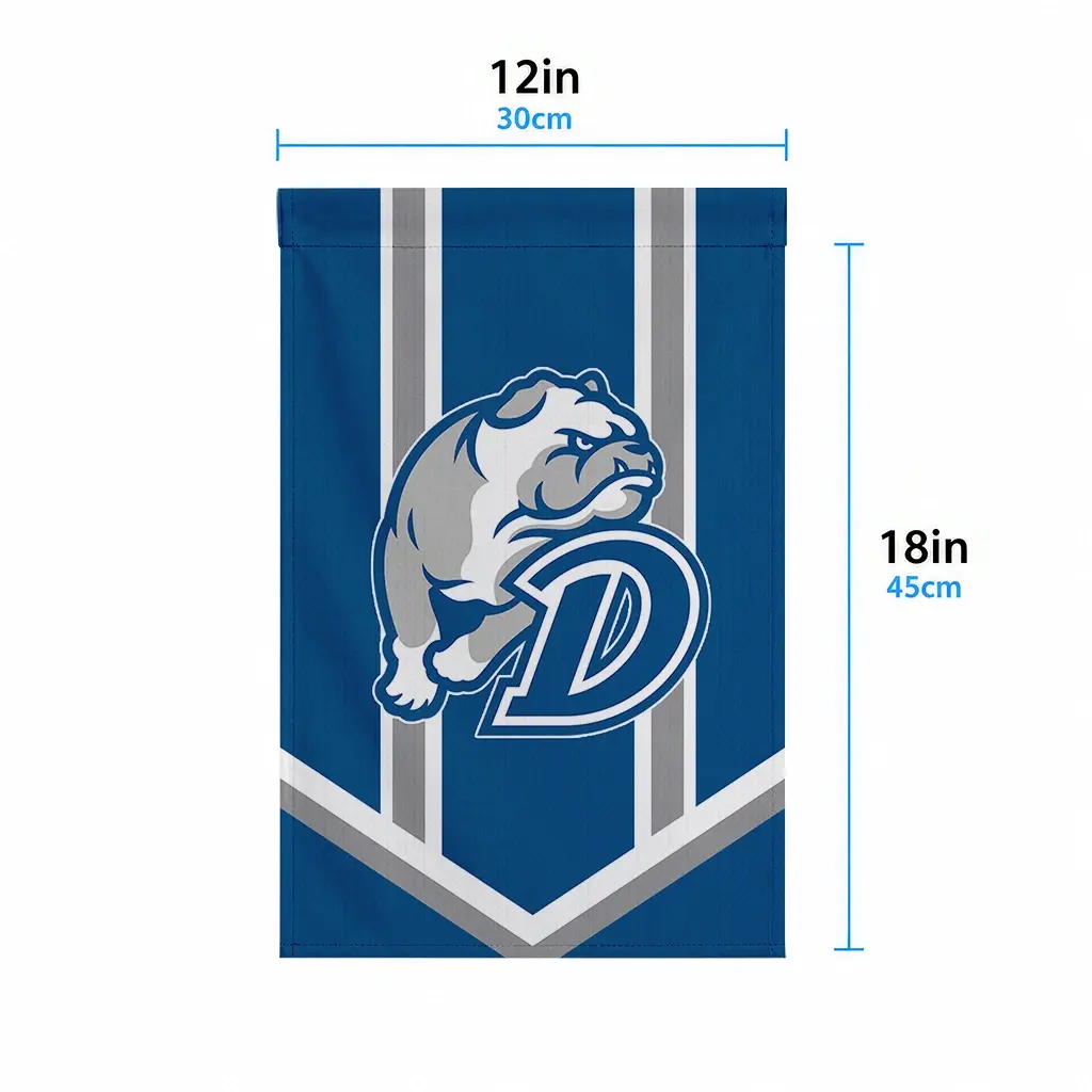 Drake Bulldogs Garden Flag Personalized Chevron Stripes Blue High Quality Drake Bulldogs Garden Flag Personalized Chevron Stripes Blue High Quality