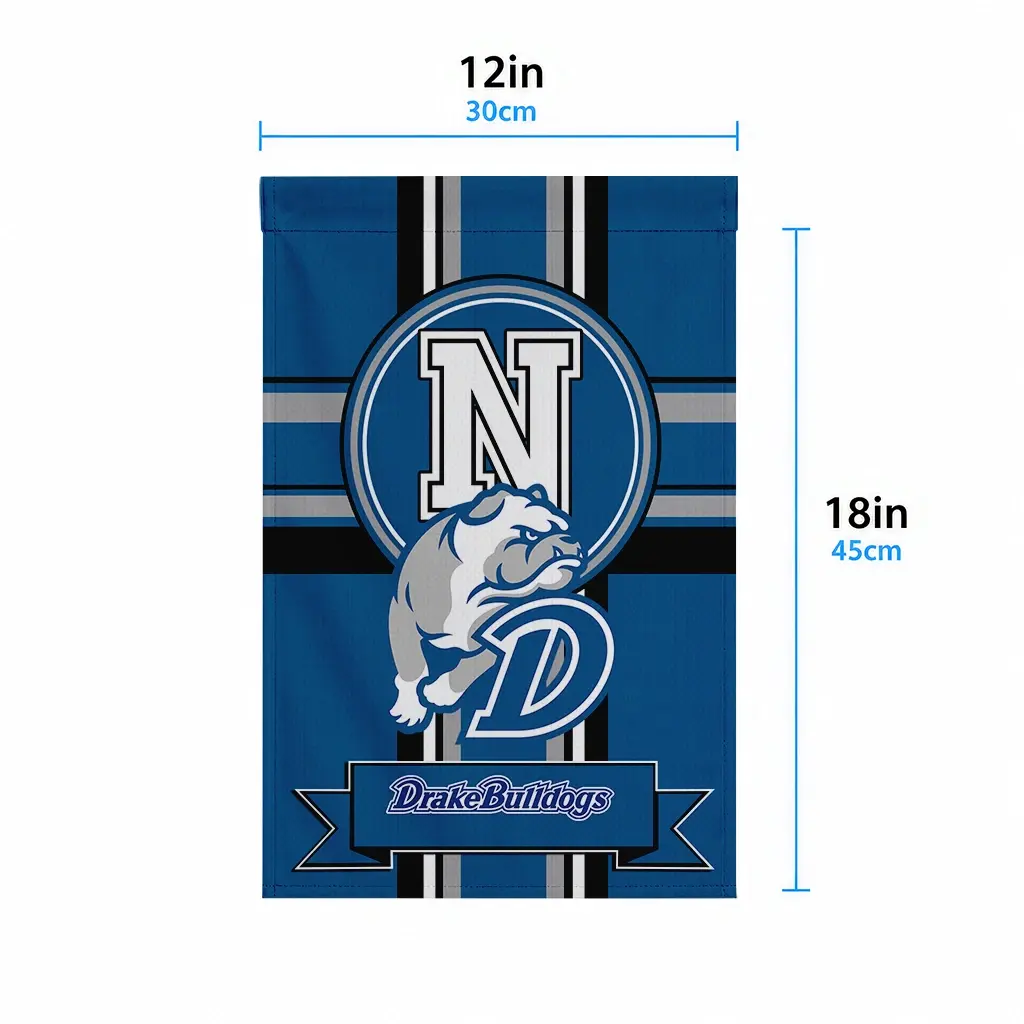 Drake Bulldogs Garden Flag Personalized Circle Medallion Blue High Quality Drake Bulldogs Garden Flag Personalized Circle Medallion Blue High Quality